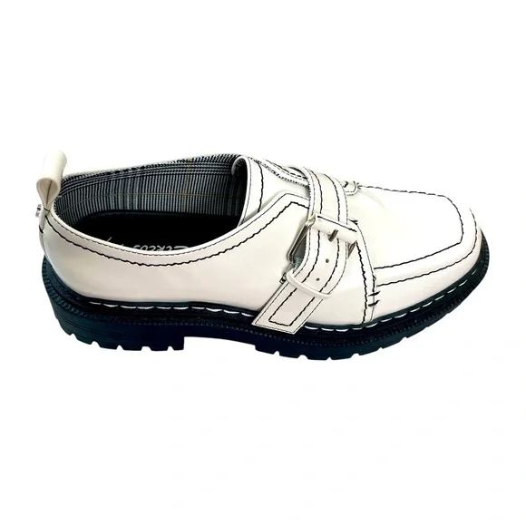 Sam Edelman NWOT Circus NY Womens White Retro Style Chunky Adj. Strap Loafer 9.5 - Picture 6 of 8